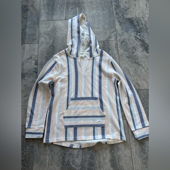 Roxy Other - Roxy Striped Long Sleeve Shirt - Blue, White, Tan